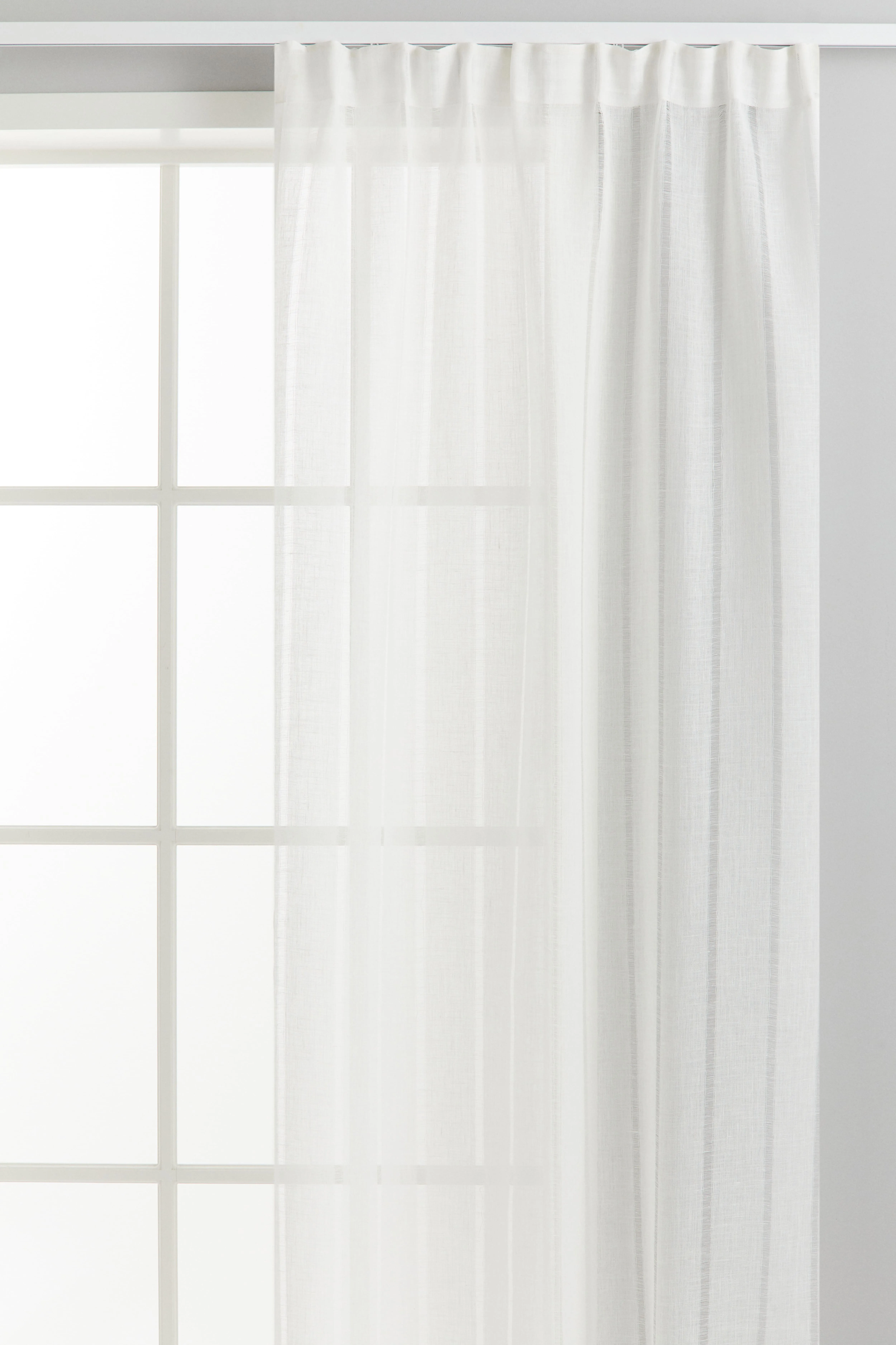 2-pack linen curtain lengths - White - Home All | H&M GB