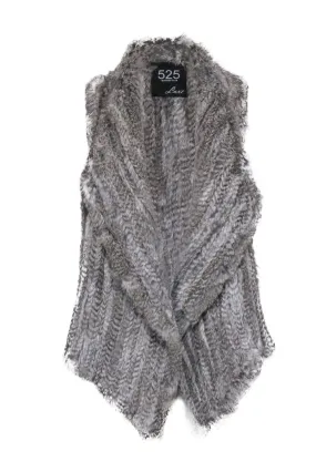 525 America - Grey Rabbit Fur Vest Sz XS