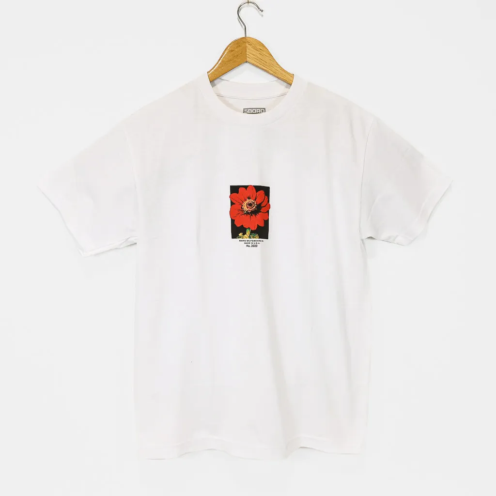 5Boro Skateboards - Red Flower T-Shirt - White