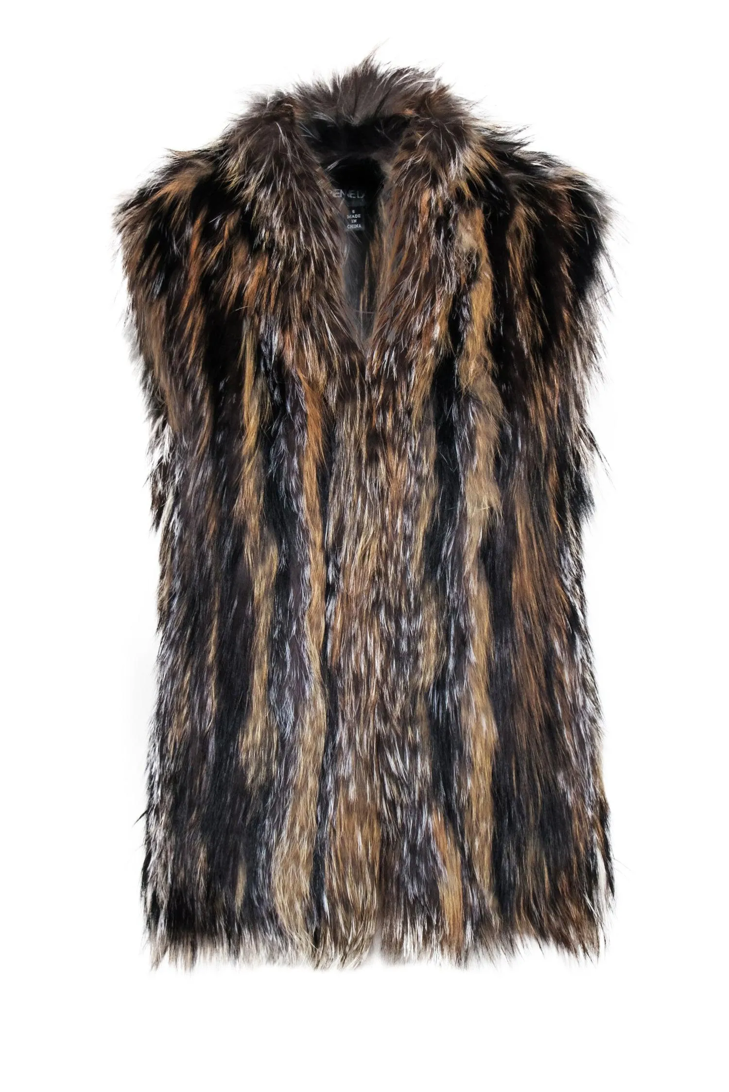 Adrienne Landau - Brown & Black Multi-Toned Fox Fur Vest Sz S