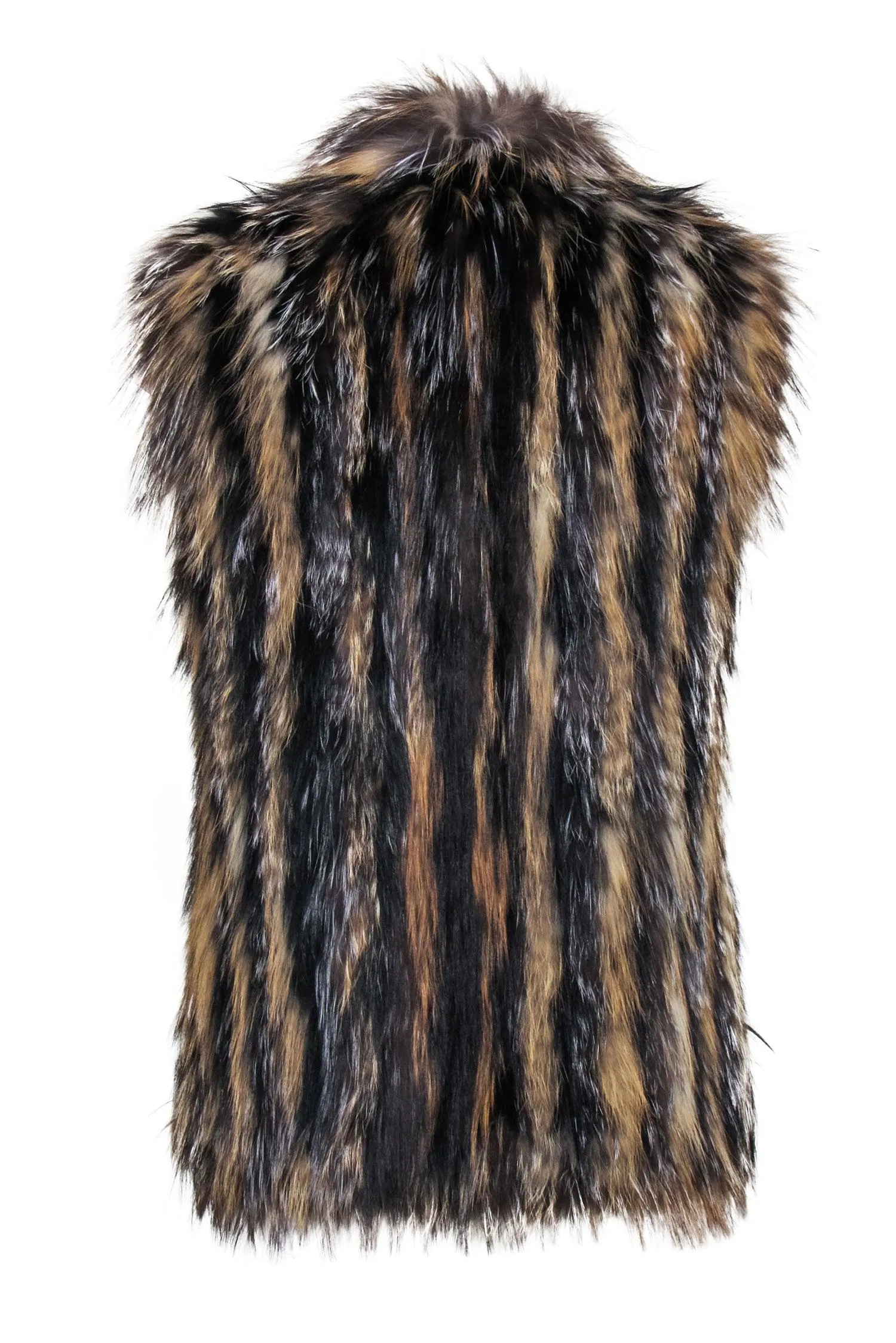 Adrienne Landau - Brown & Black Multi-Toned Fox Fur Vest Sz S