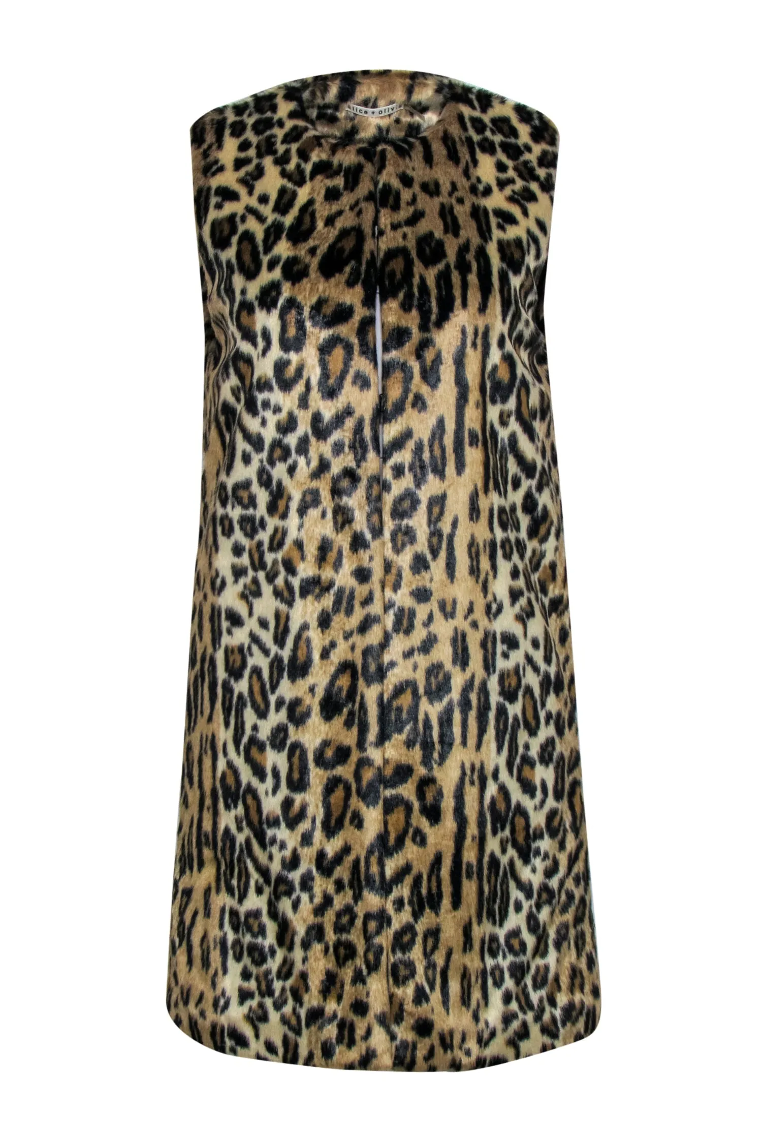 Alice + Olivia - Leopard Print Faux Fur Vest w/ Quilted Lining Sz M