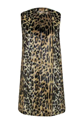 Alice + Olivia - Leopard Print Faux Fur Vest w/ Quilted Lining Sz M