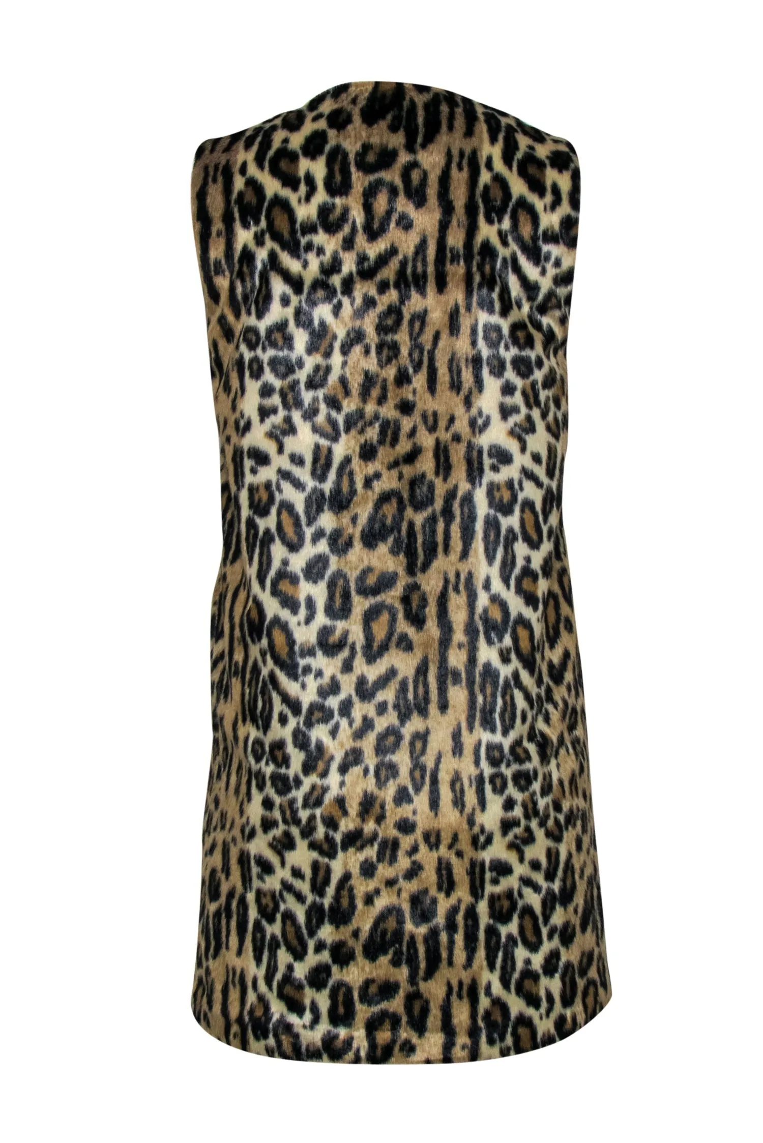 Alice + Olivia - Leopard Print Faux Fur Vest w/ Quilted Lining Sz M