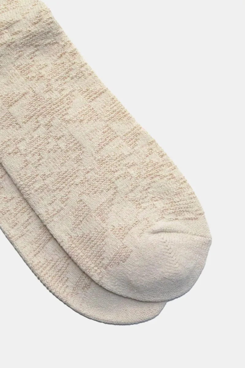 Anonymous Ism Quilt Knit Crew Socks (Off White)