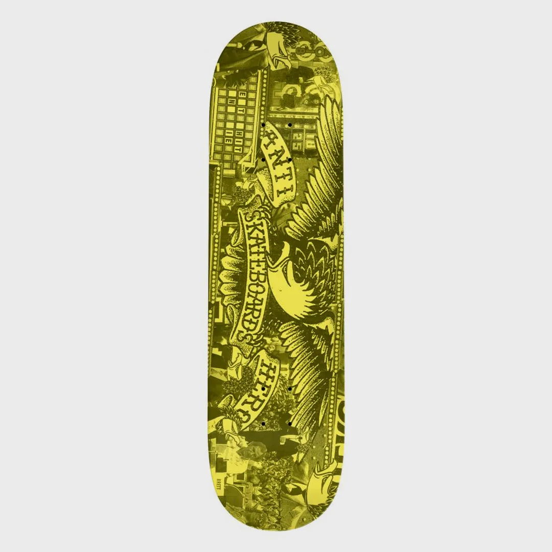 Anti Hero Skateboards - 8.5 Wheel Of Antihero Skateboard Deck - Brown / Yellow