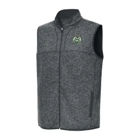 Antigua Colorado State Rams Heather Charcoal Fortune Full-Zip Vest