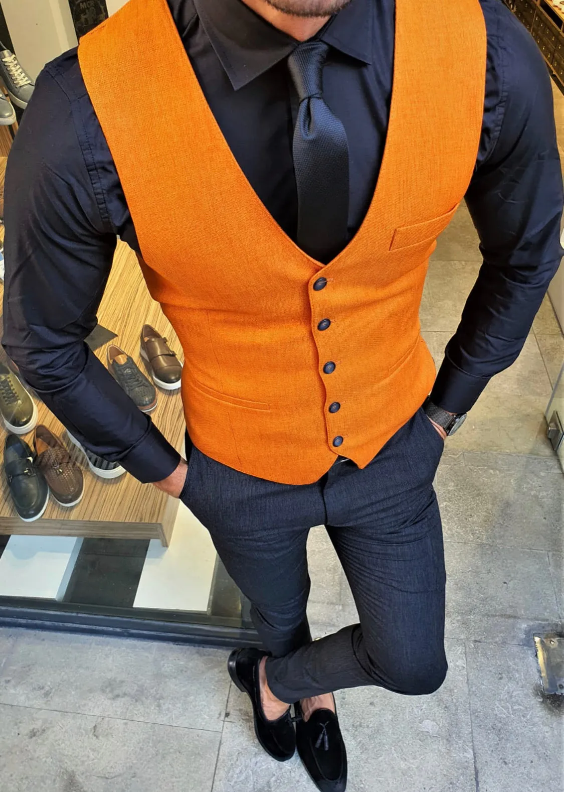 Ardenza Orange Slim Fit Vest