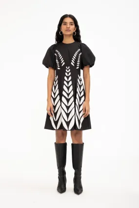     BANJANAN     Dress Gracia Dress Black-White