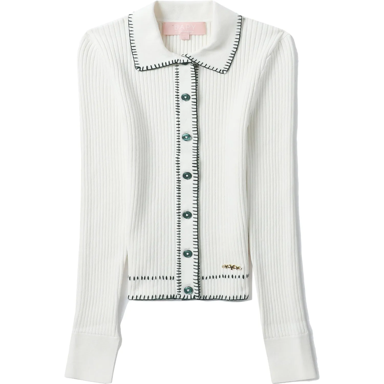 BAPY RIBBED CARDIGAN LADIES