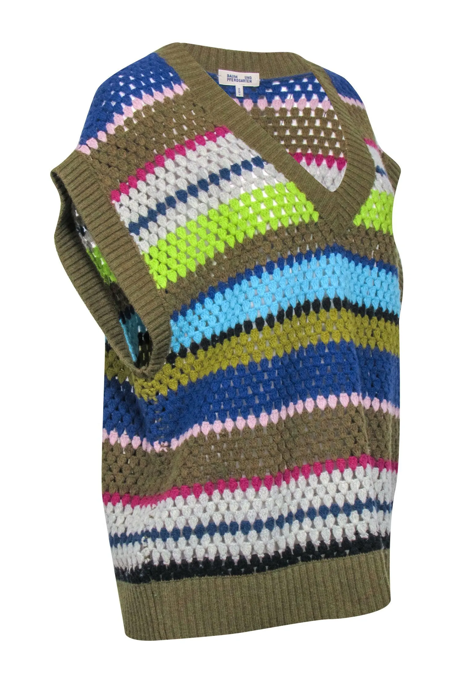 Baum Und Pferdgarten - Multi-Color Wool Blend Sweater Vest Sz L