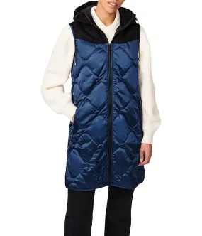 Bernardo Fashions Wave Quilt Hooded Long Vest Women's