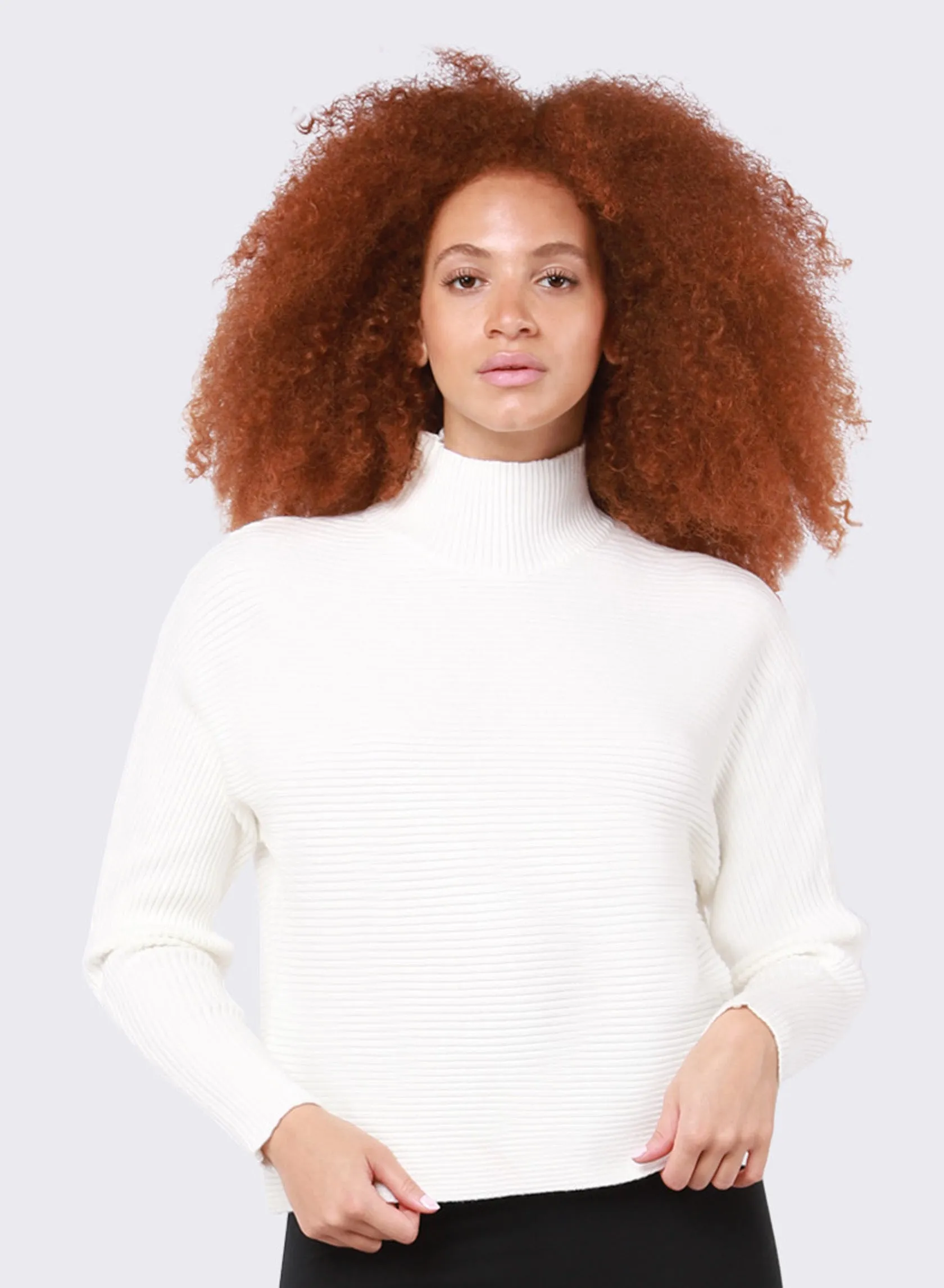 Black Tape Dolman Sleeve Turtleneck Sweater