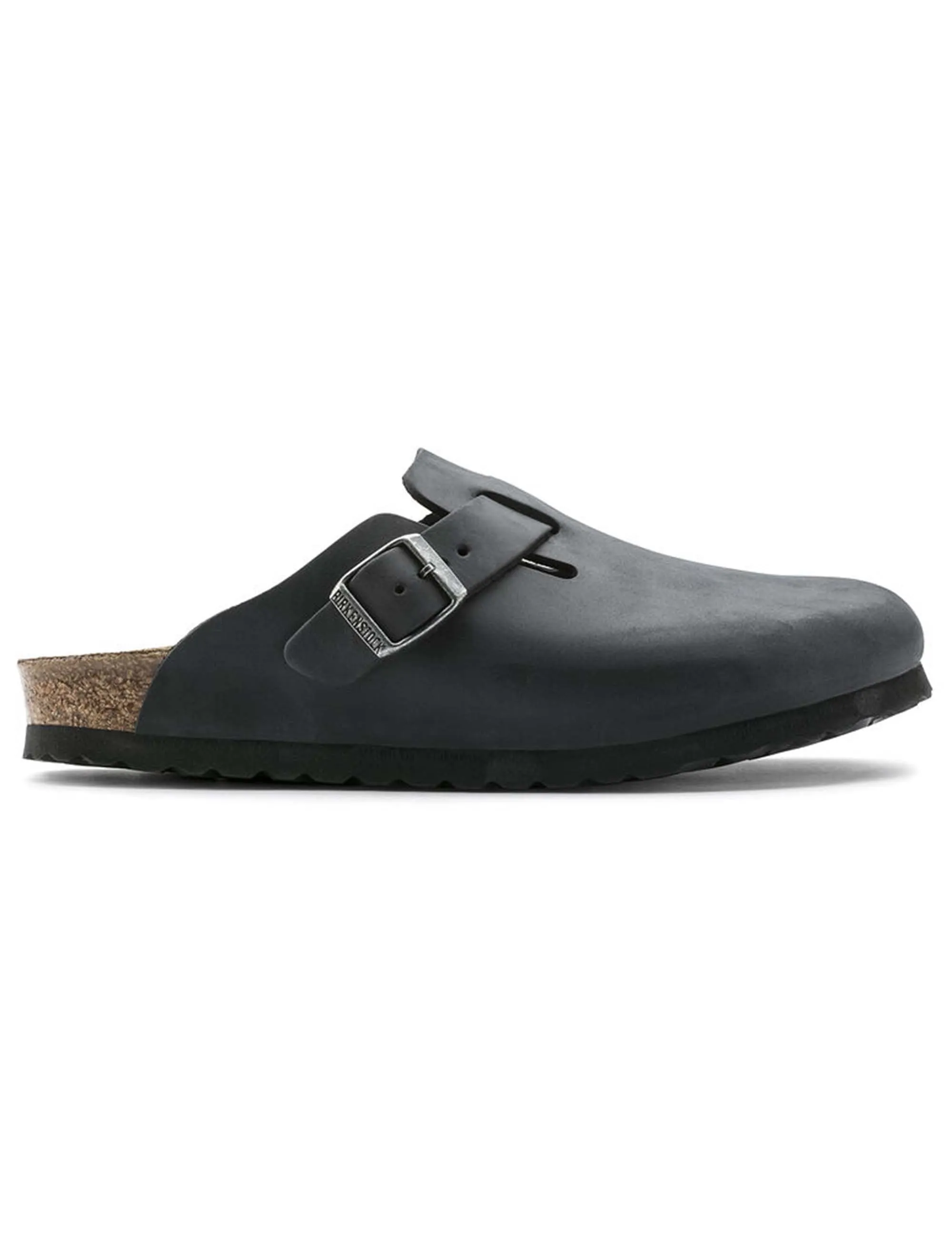 Boston Leather Mules - Oiled Black (Narrow Fit)