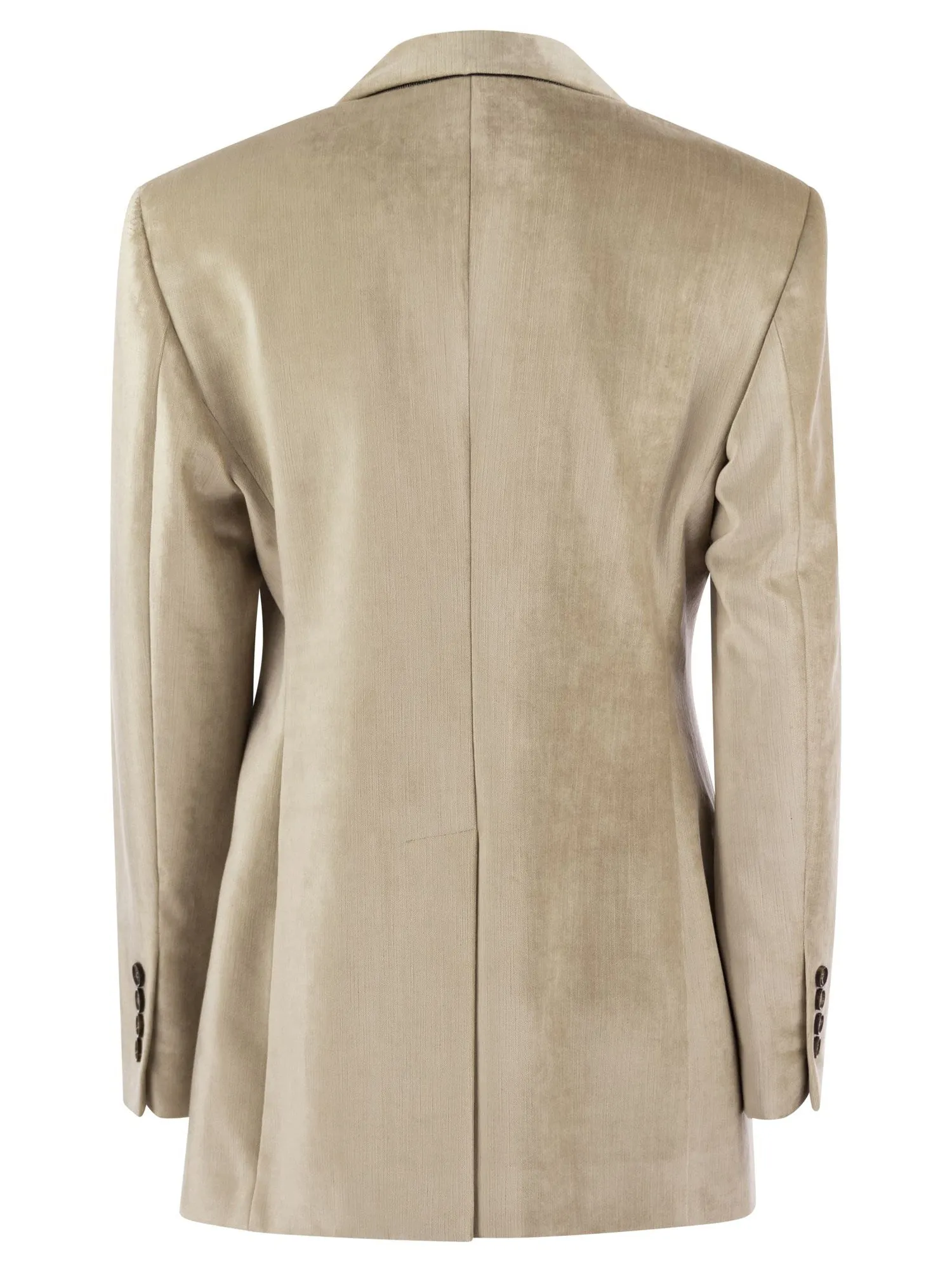 Brunello Cucinelli    Brunello Cucinelli Fluid Viscose Cotton Twill Jacket With Necklace