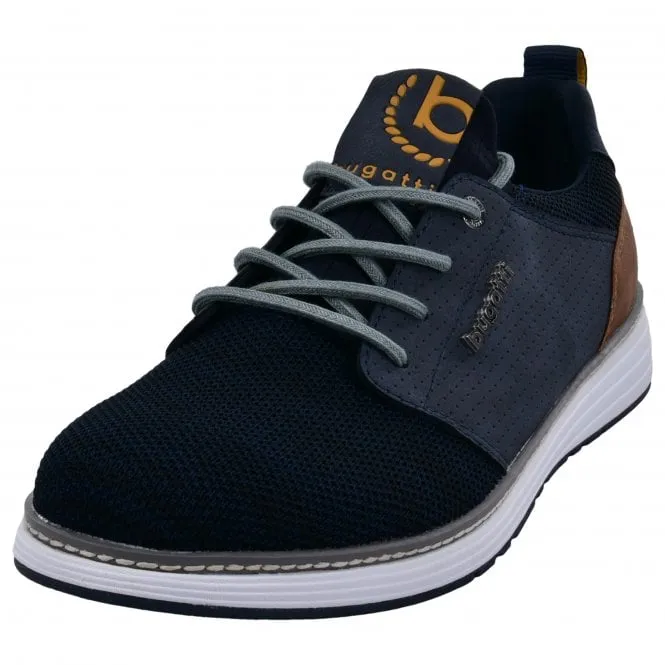 Bugatti  Mens 321-A3C61-6900-4100 Colby Dark Blue Lace-Up Trainers