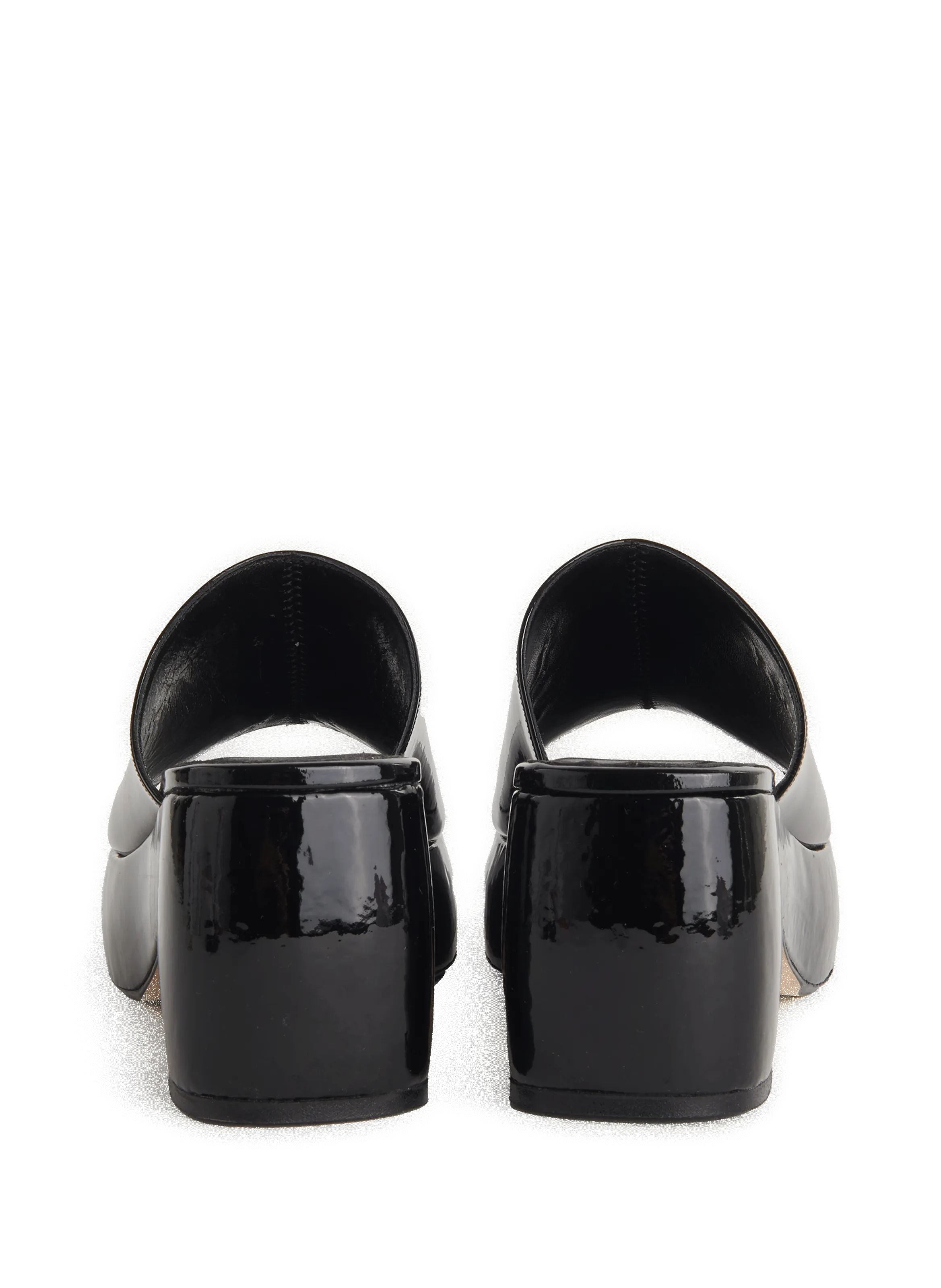 By far  Shiny platform mules - Black