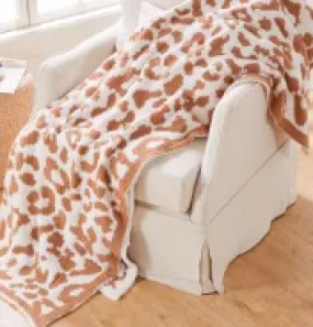 Camel Leopard Ultra Soft Plush Blanket