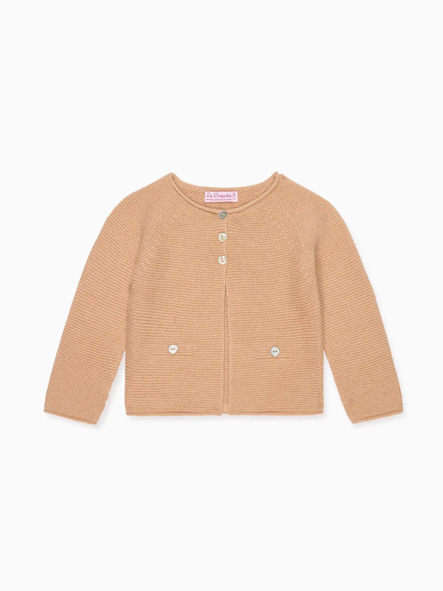 Camel Melange Leandra Cashmere Baby Cardigan