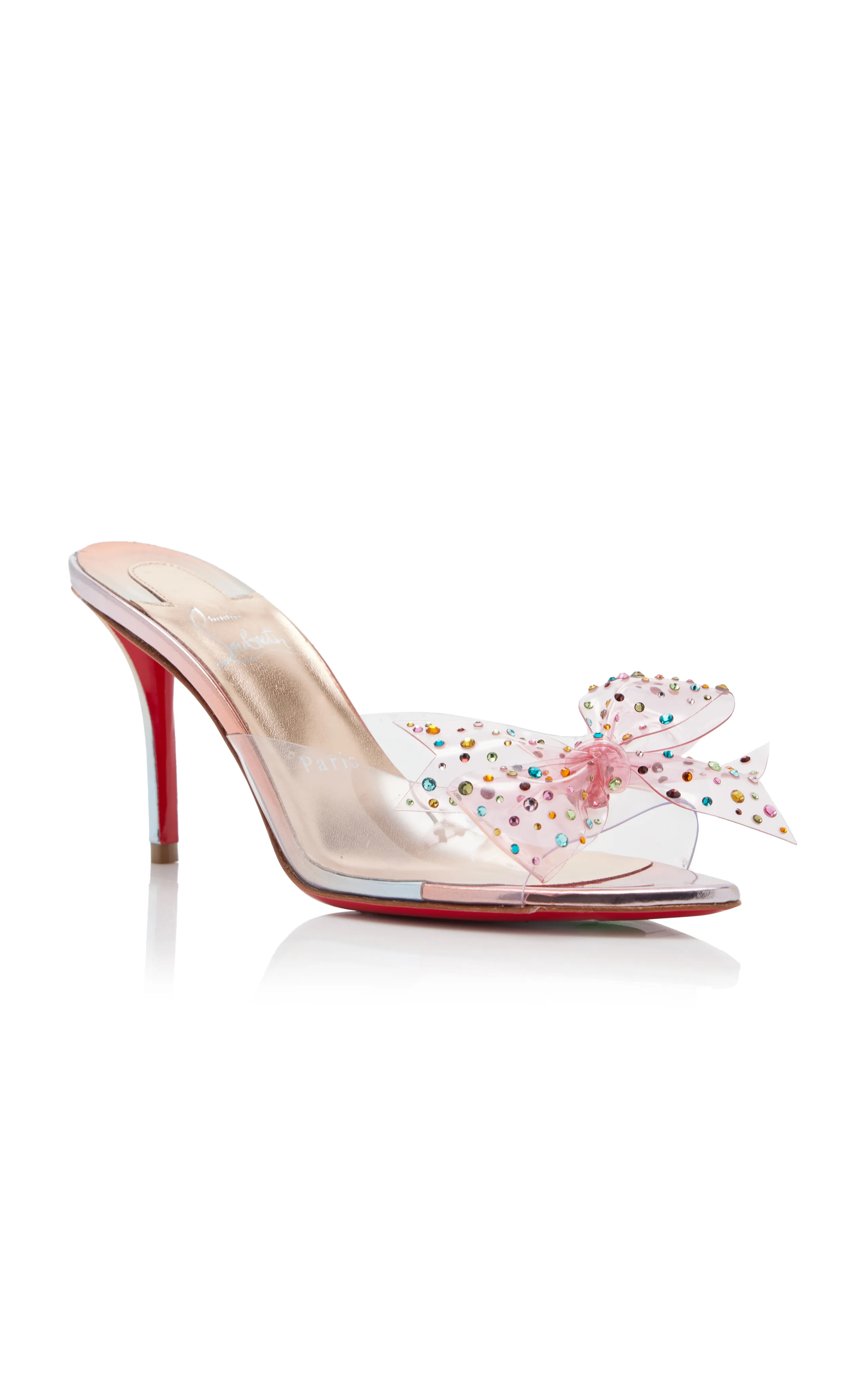 Christian Louboutin Aqua Strass 80mm Crystal-Embellished PVC Mules