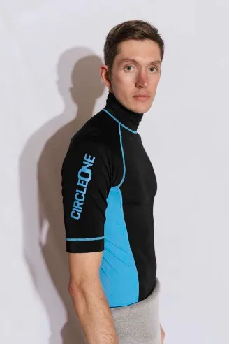 Circle One Kona Lycra Mens  Short Sleeve Rash Vest - Blue