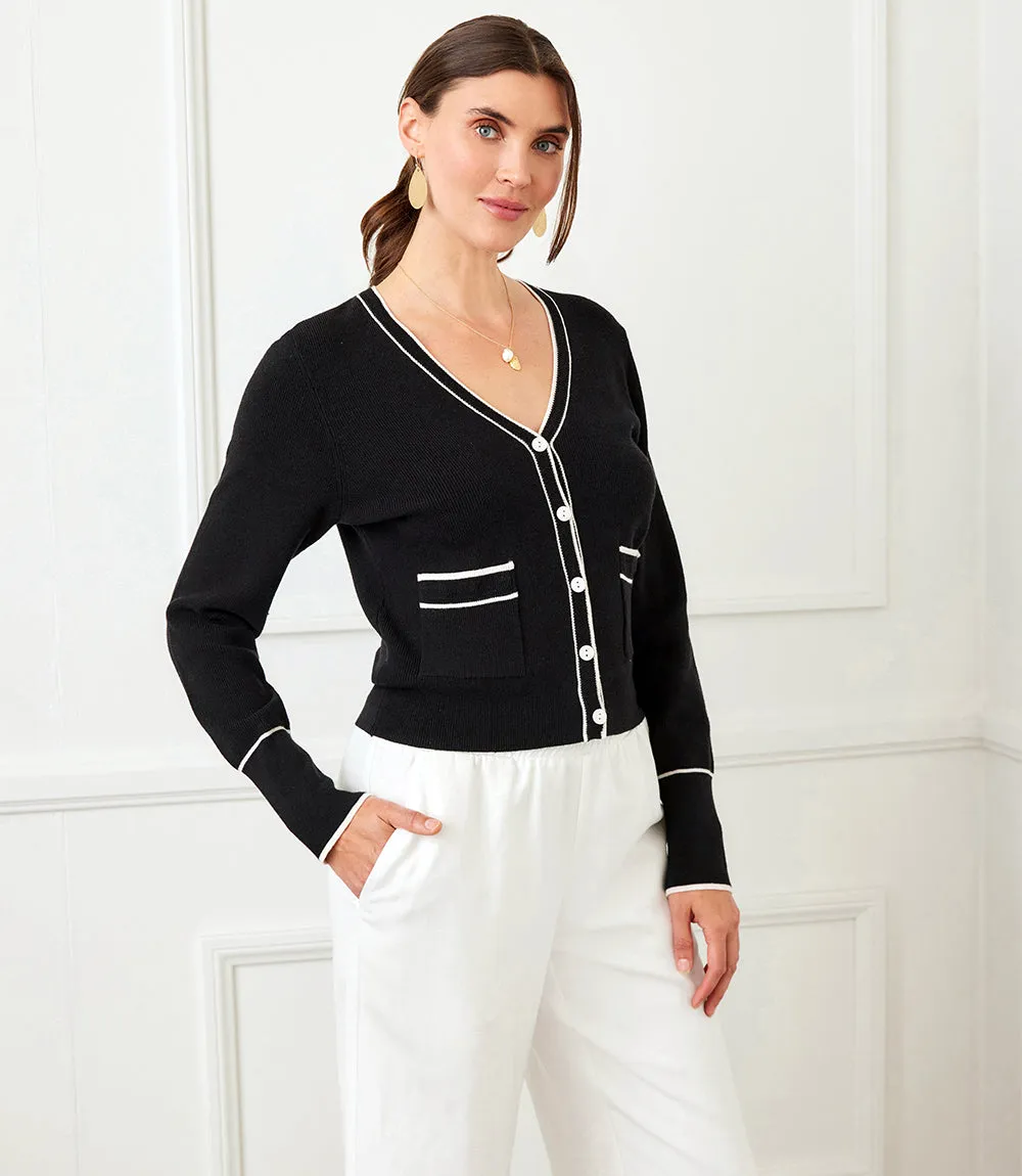 Contrast Trim Cardigan