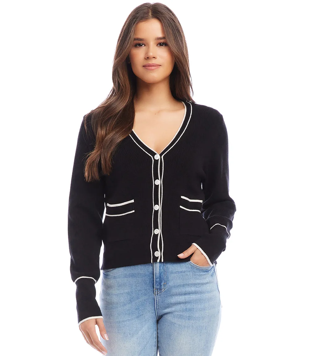 Contrast Trim Cardigan