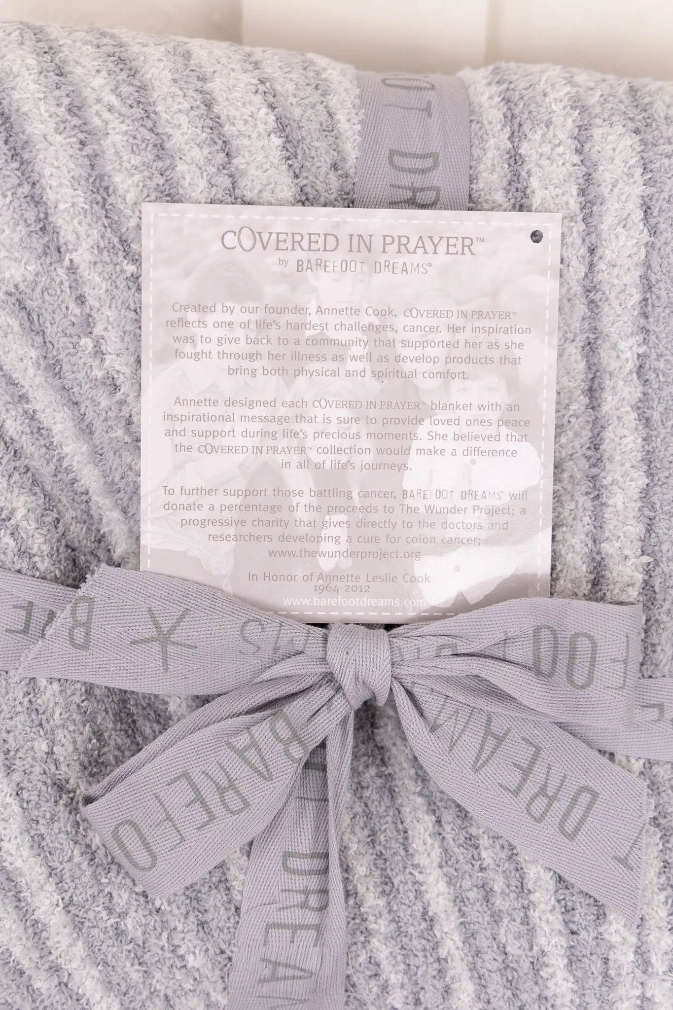 Cozychic Covered In Prayer Throw Blanket - Moonbeam Multi | Barefoot Dreams | RESTOCK