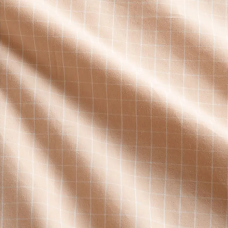 Crate&Barrel Stax Mini Grid Elegant Pink Yarn-Dyed Organic Cotton Toddler Duvet Cover