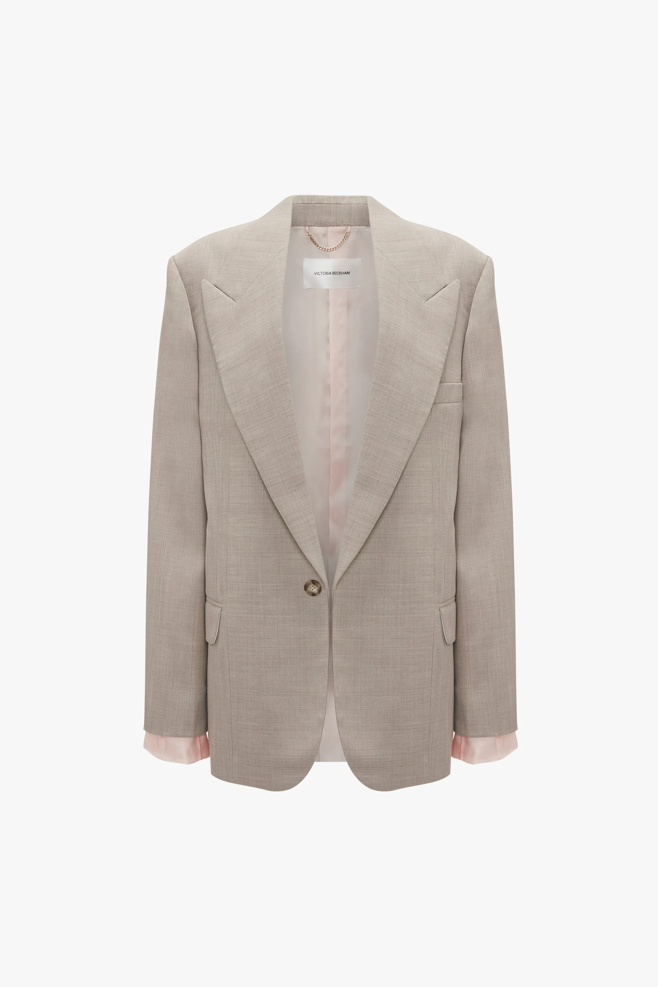 Darted Sleeve Tailored Jacket In Sesame