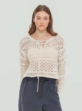 Dex Lace Up Crochet Sweater