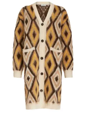 Diamond-print cardigan