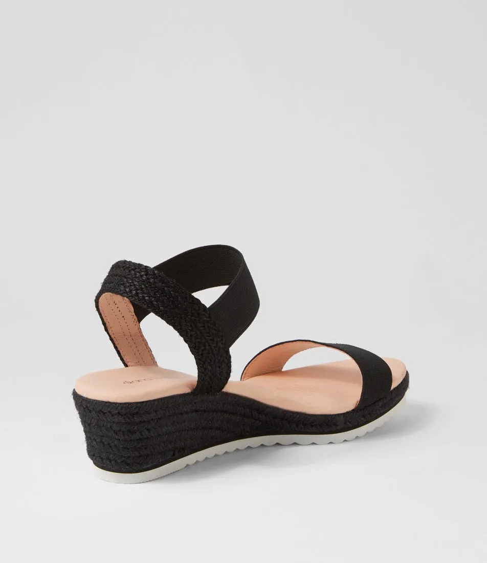 DIANA FERRARI Worthy Black Rope Elastic Sandals