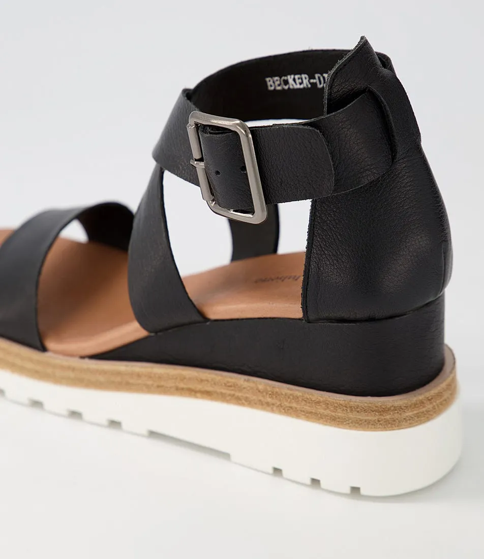 DJANGO & JULIETTE Becker Black White Leather Sandals