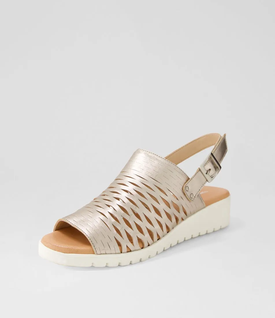 DJANGO & JULIETTE Mozell Platino White Leather Sandals