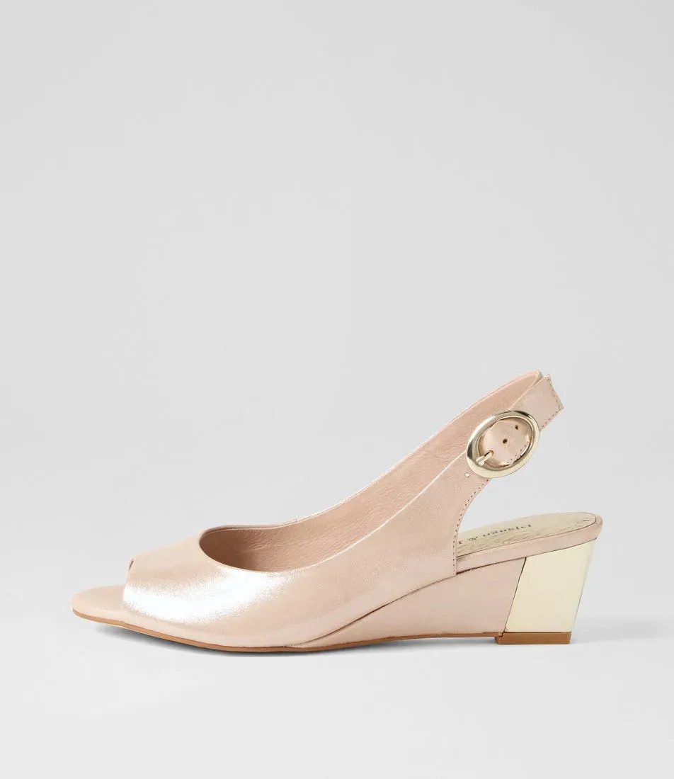 DJANGO & JULIETTE Raite Nude Shimmer Leather Sandals