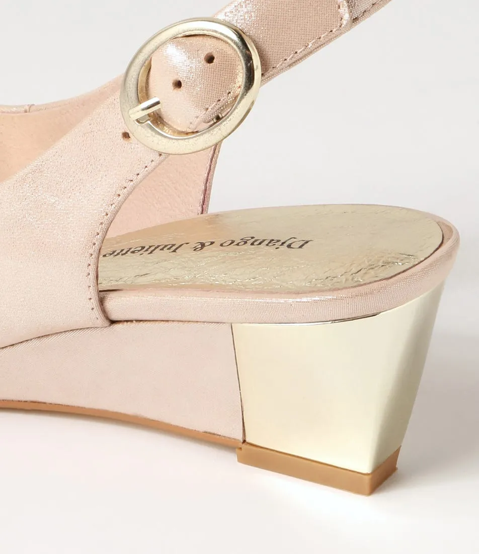 DJANGO & JULIETTE Raite Nude Shimmer Leather Sandals