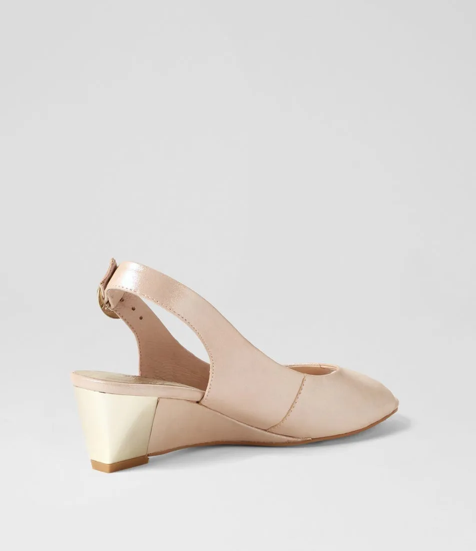 DJANGO & JULIETTE Raite Nude Shimmer Leather Sandals