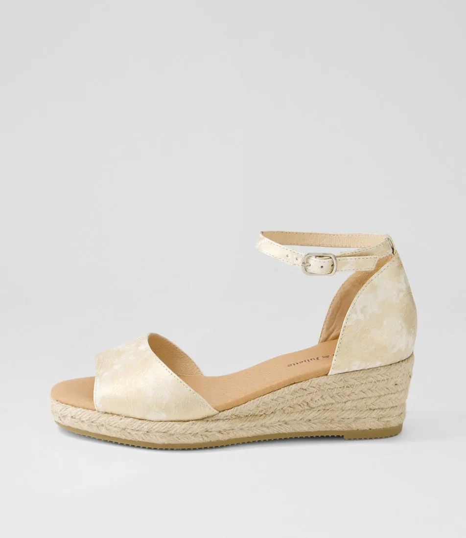 DJANGO & JULIETTE Skip Metallic Smudge Leather Sandals