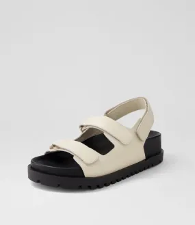 DJANGO & JULIETTE Ubads Milk Black Leather Sandals