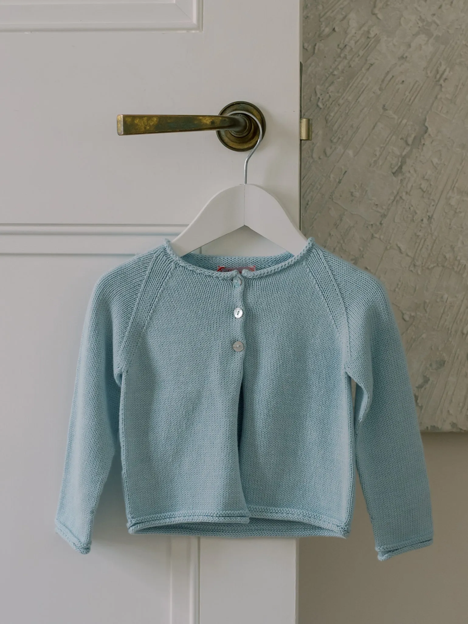 Dusty Blue Denia Cotton Baby Cardigan