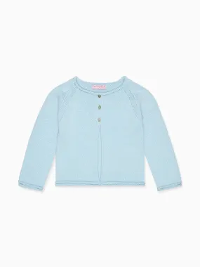 Dusty Blue Denia Cotton Baby Cardigan