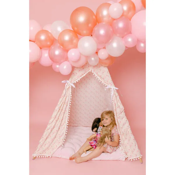 E&E Becky Pom Pom Play Tent, Pink Ditsy Floral