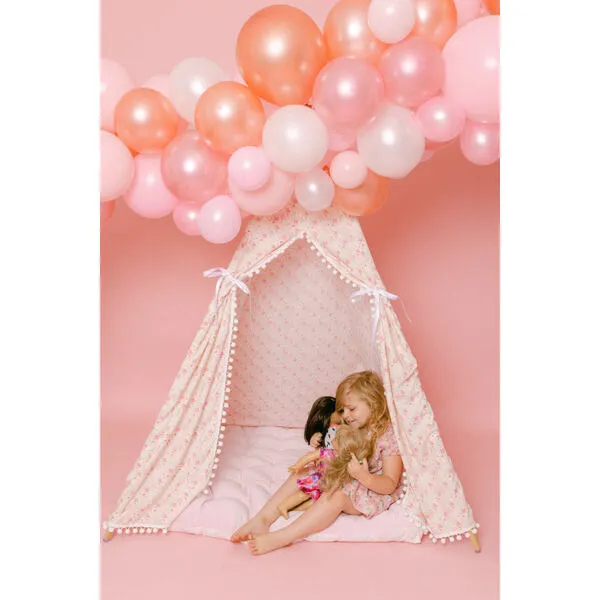 E&E Becky Pom Pom Play Tent, Pink Ditsy Floral