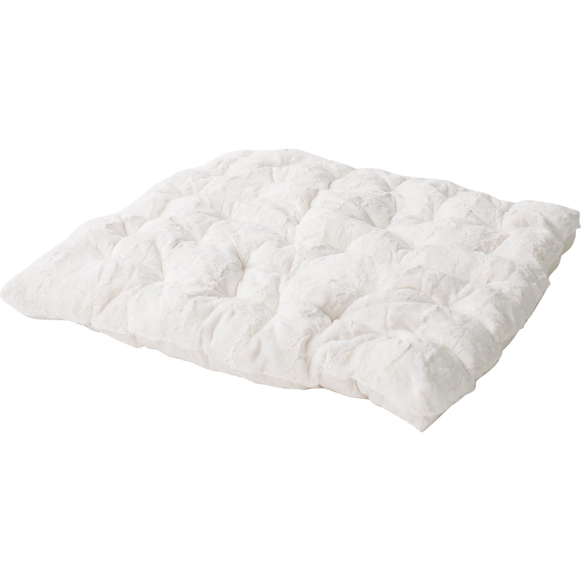 E&E Deluxe Padded Play Mattress, Ivory Cuddle Faux Fur