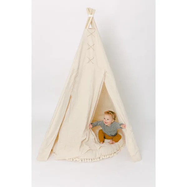 E&E Ethan Roll-Down Play Tent, Natural