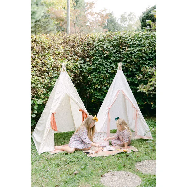 E&E Sadie Play Tent, White Ditsy/Blush