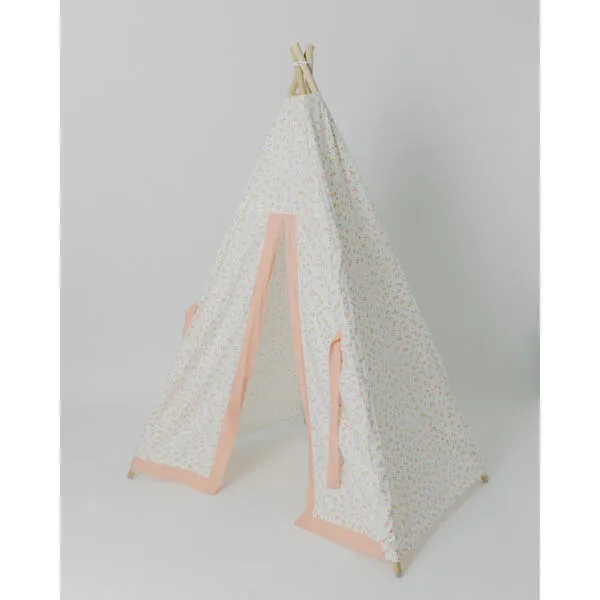 E&E Sadie Play Tent, White Ditsy/Blush