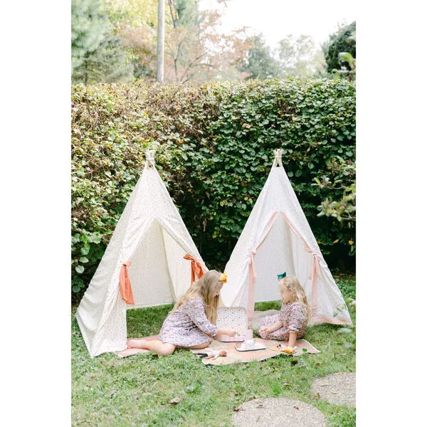 E&E Sadie Play Tent, White Ditsy/Blush