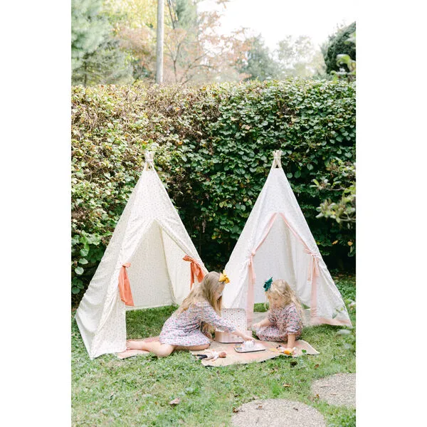 E&E Sadie Play Tent, White Ditsy/Blush